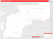 Yukon Koyukuk County Wall Map Red Line Style